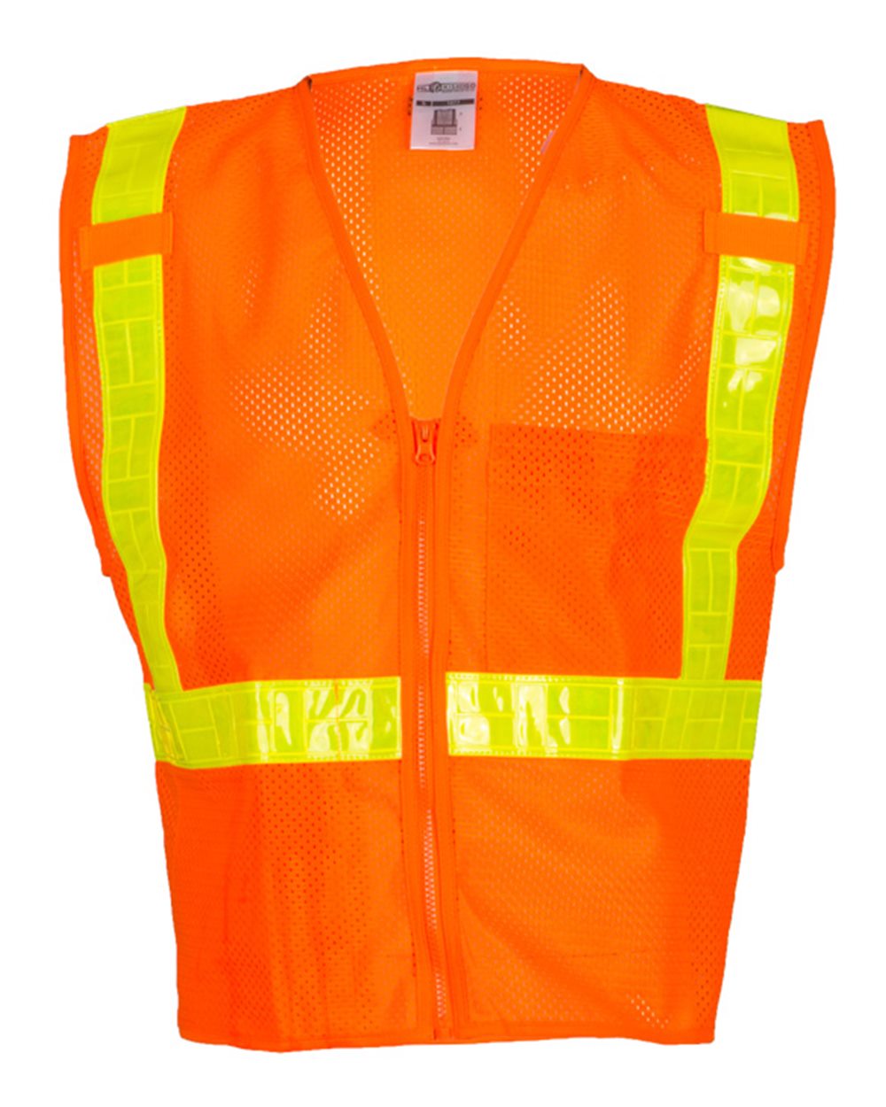 Front View of Orange Oralite® All Mesh Vest - 1076-1077
