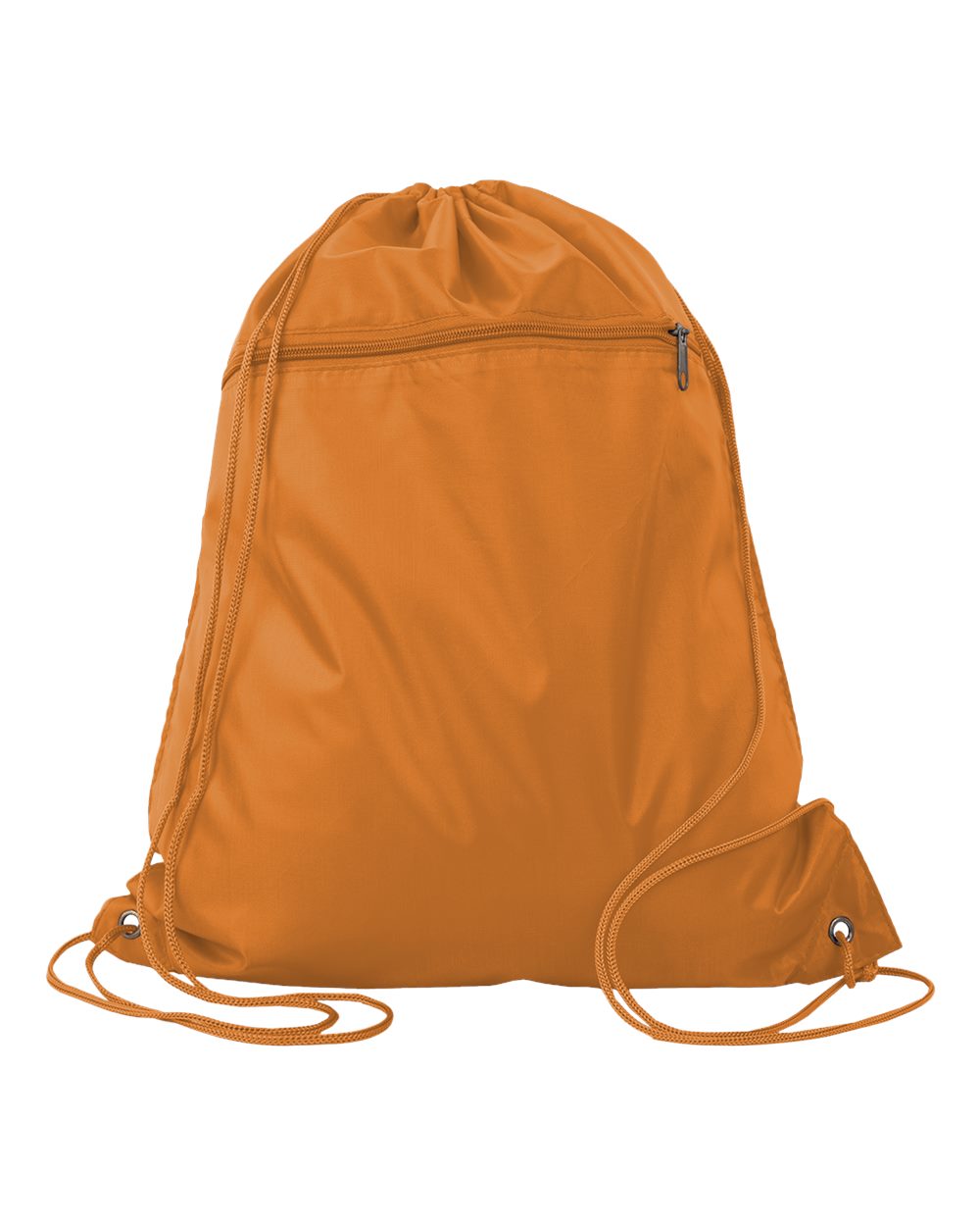Front View of Orange Polyester Cinchpack - Q135200