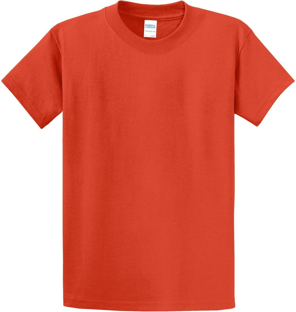 Front View of Orange Port & Co Essential Tee. PC61