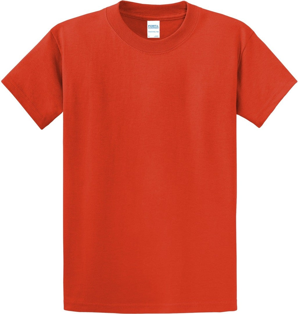 Front View of Orange Port & Co Essential Tee. PC61