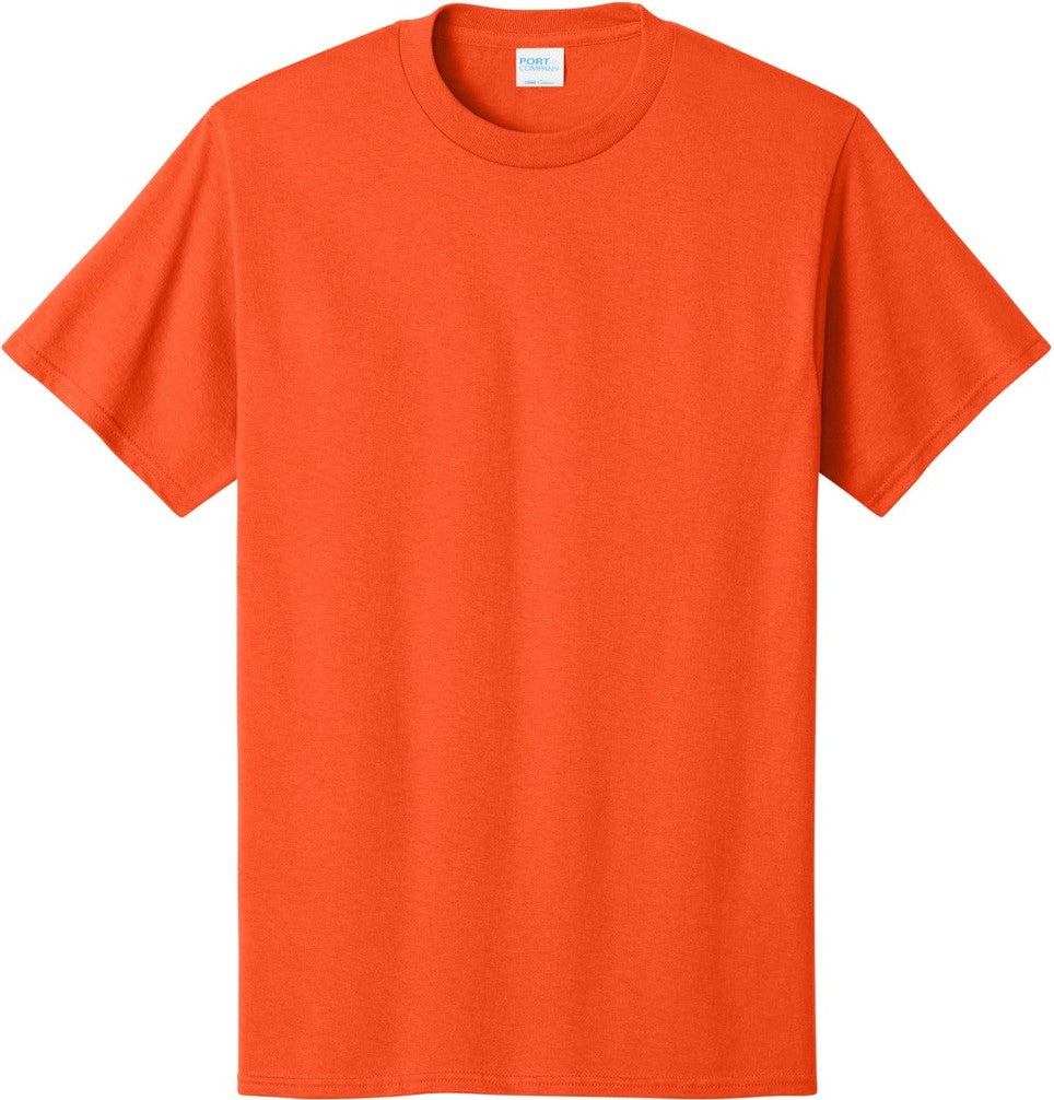 Front View of Orange Port & Co Tall Core Cotton Tee PC54T