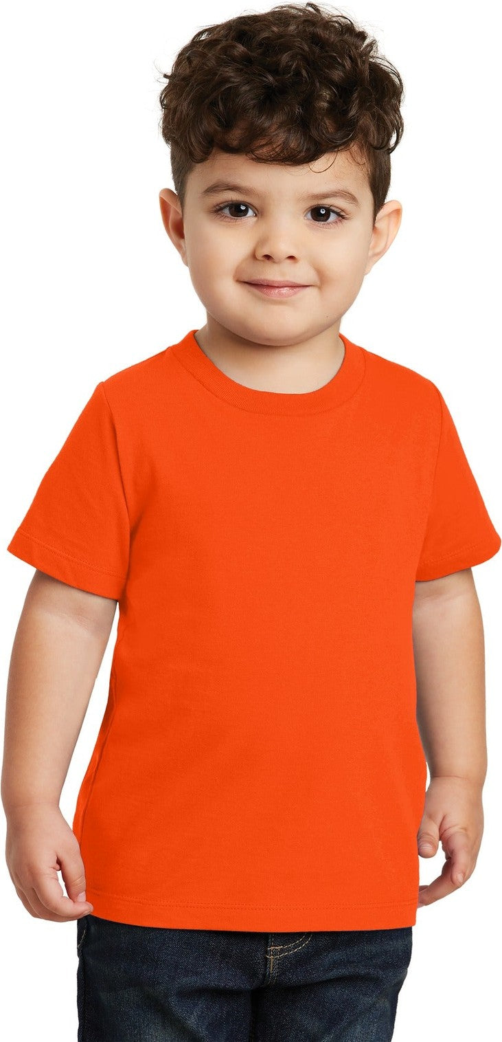 Front View of Orange Port & Co Toddler Fan Favorite Tee. PC450TD
