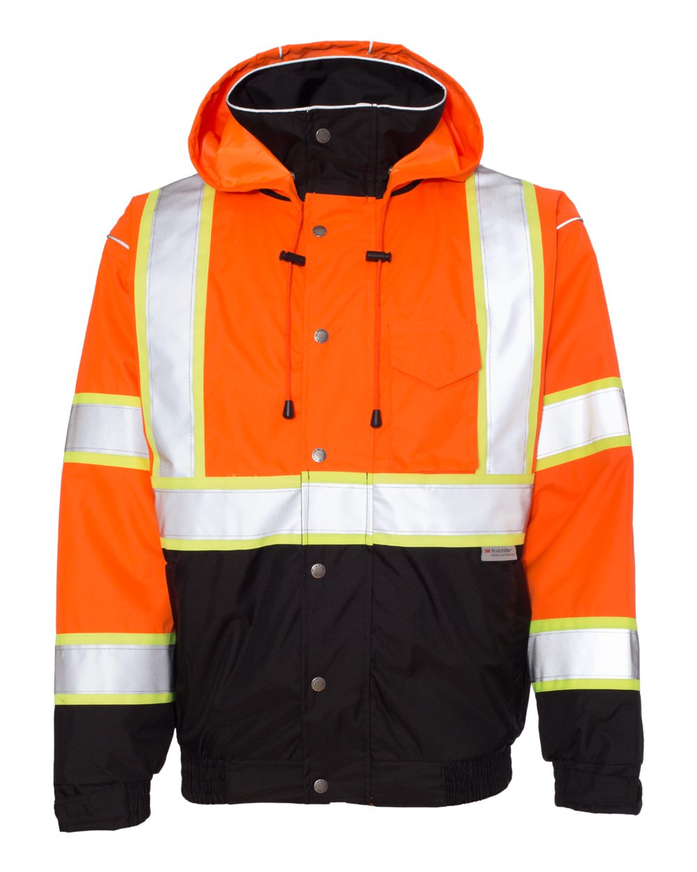 Front View of Orange Premium Brilliant Series® Bomber Jacket - JS119-120