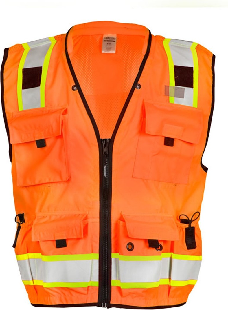 Front View of Orange Professional Surveyors Vest - S5000-5001