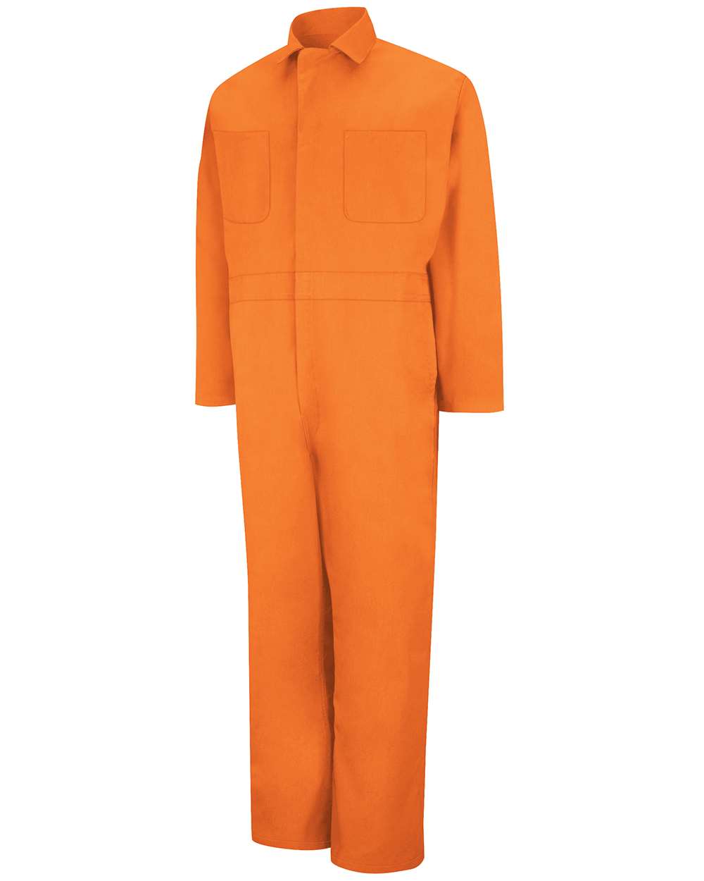 Front View of Orange Twill Action Back Coverall Extended Sizes - CT10EXT