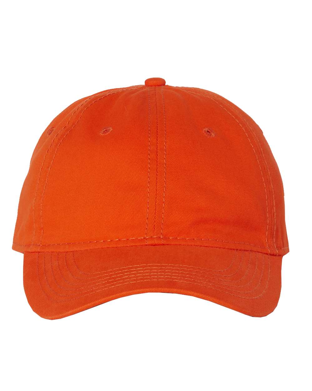 Front View of Orange Unstructured Cap - AH35