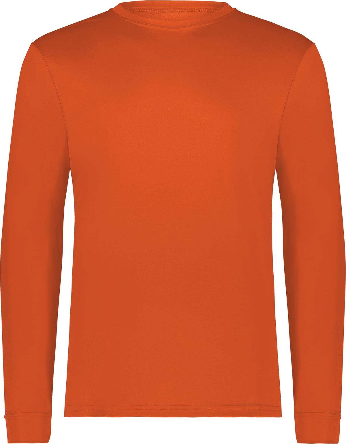 Front View of ORANGE WICKING LONG SLEEVE T-SHIRT
