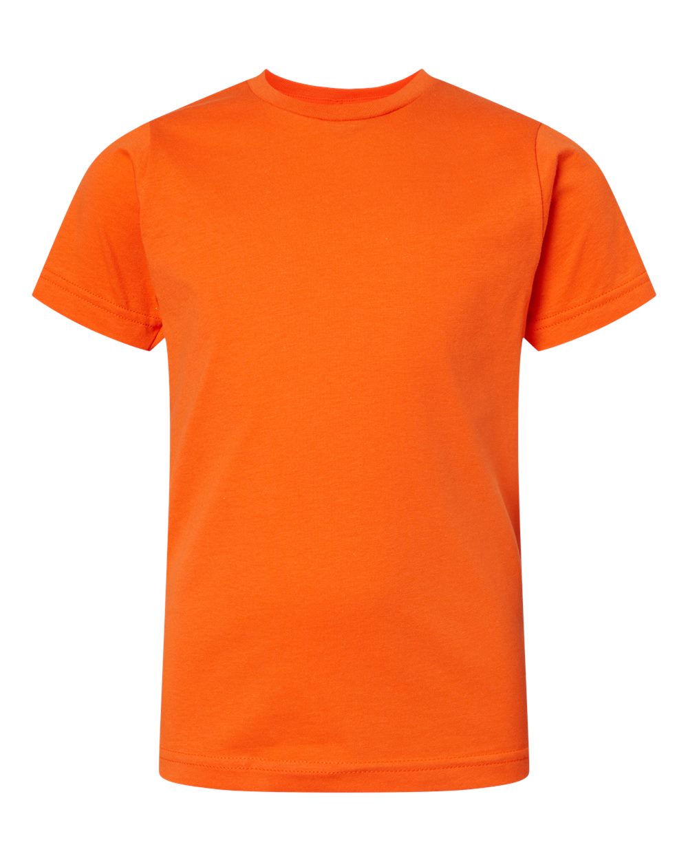 Front View of Orange Youth Fine Jersey Tee - 6101