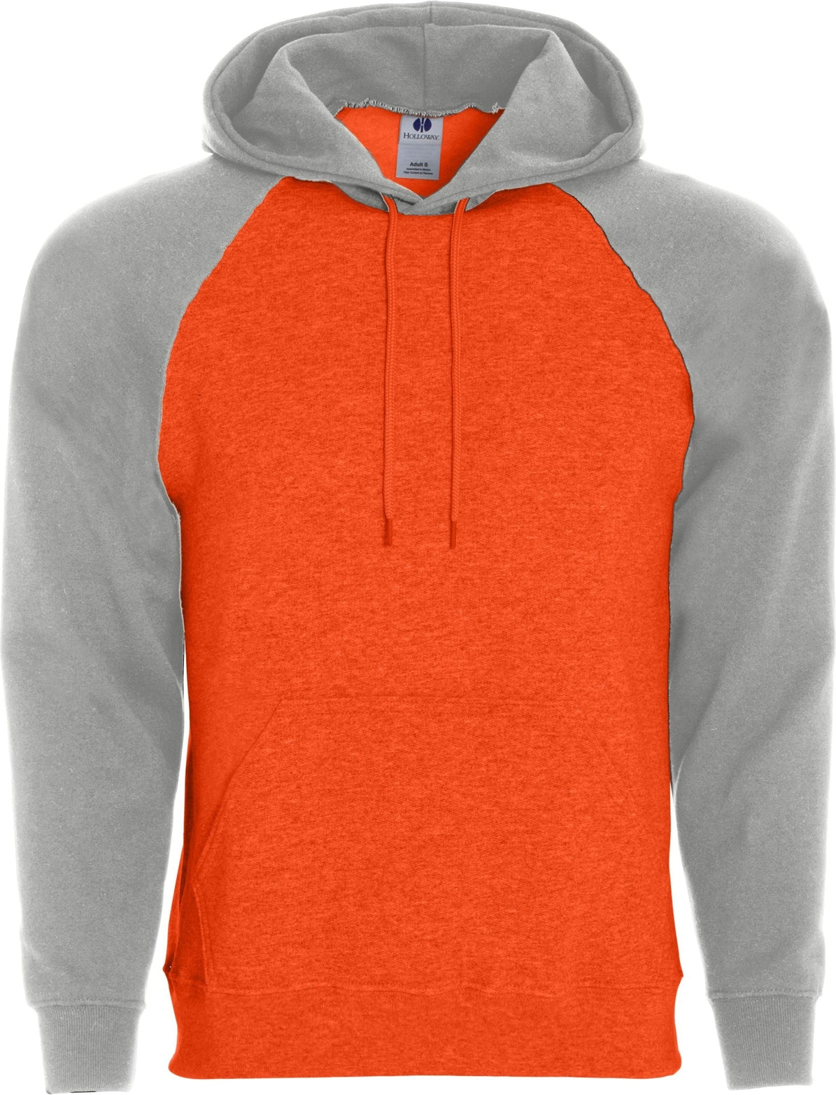Front View of ORANGE/ATHLETIC HEATHER BANNER HOODIE