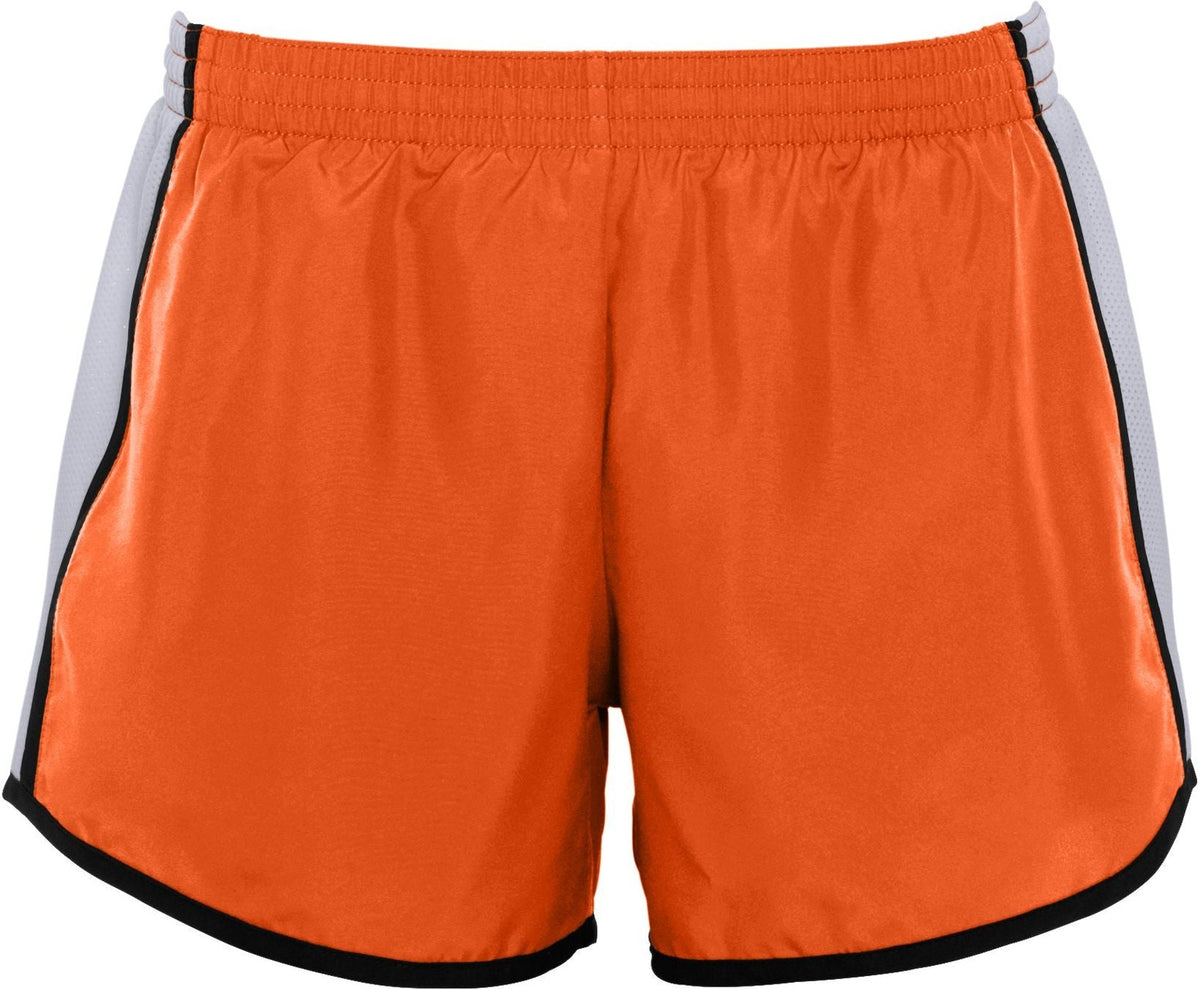 Front View of ORANGE/WHITE/BLACK LDS JR FIT PULSE TEAM SHORT