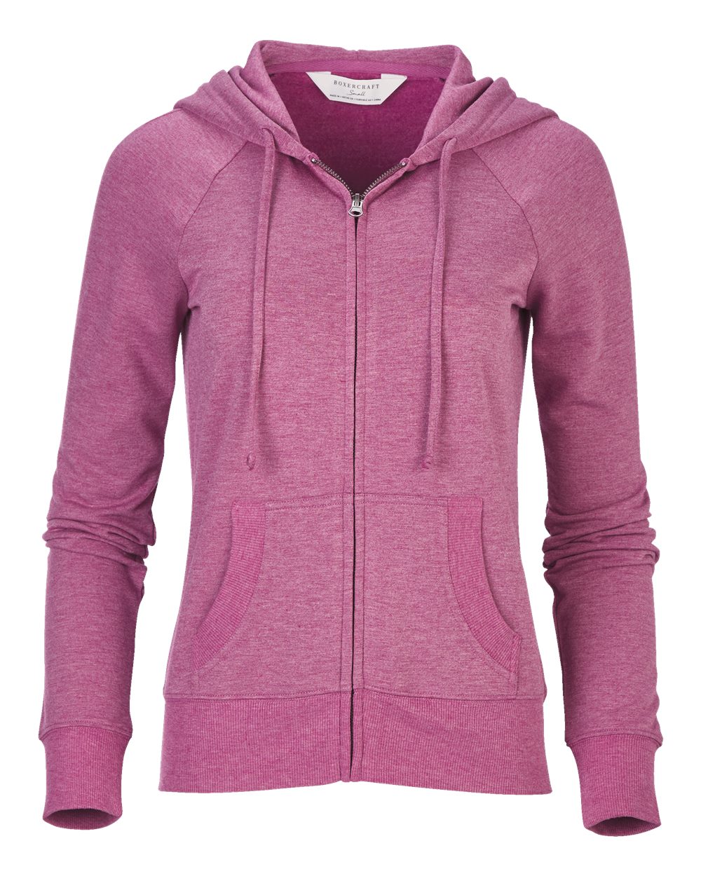 Front View of Orchid Heather Women's Dream Fleece Full-Zip Hooded Sweatshirt - BW5201