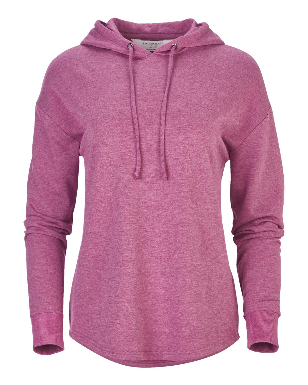 Front View of Orchid Heather Women's Dream Fleece Hooded Pullover - BW5301