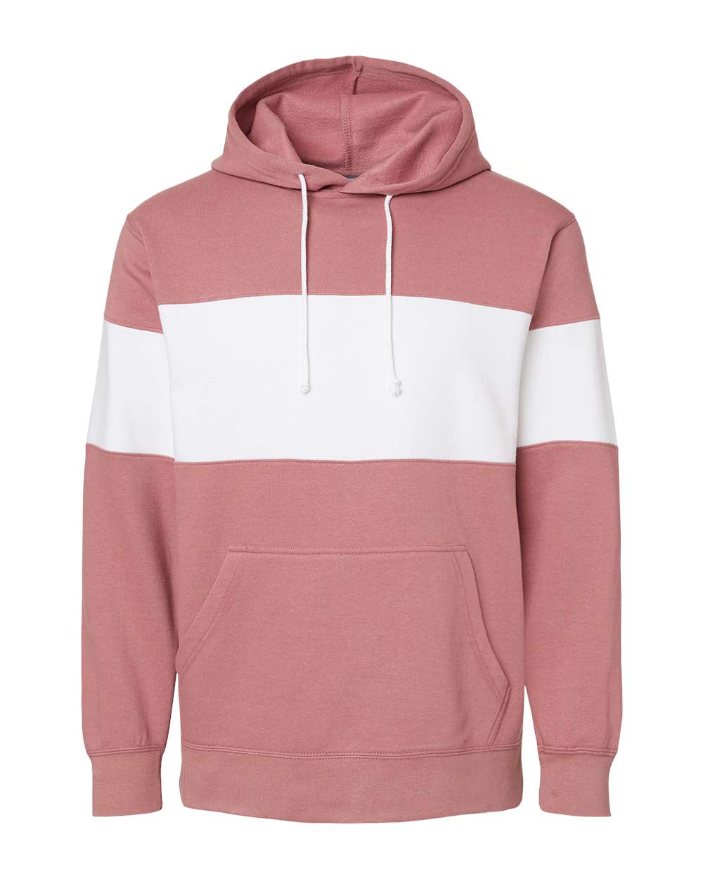 Front View of Orchid Ice Classic Fleece Colorblocked Hooded Sweatshirt - 22709