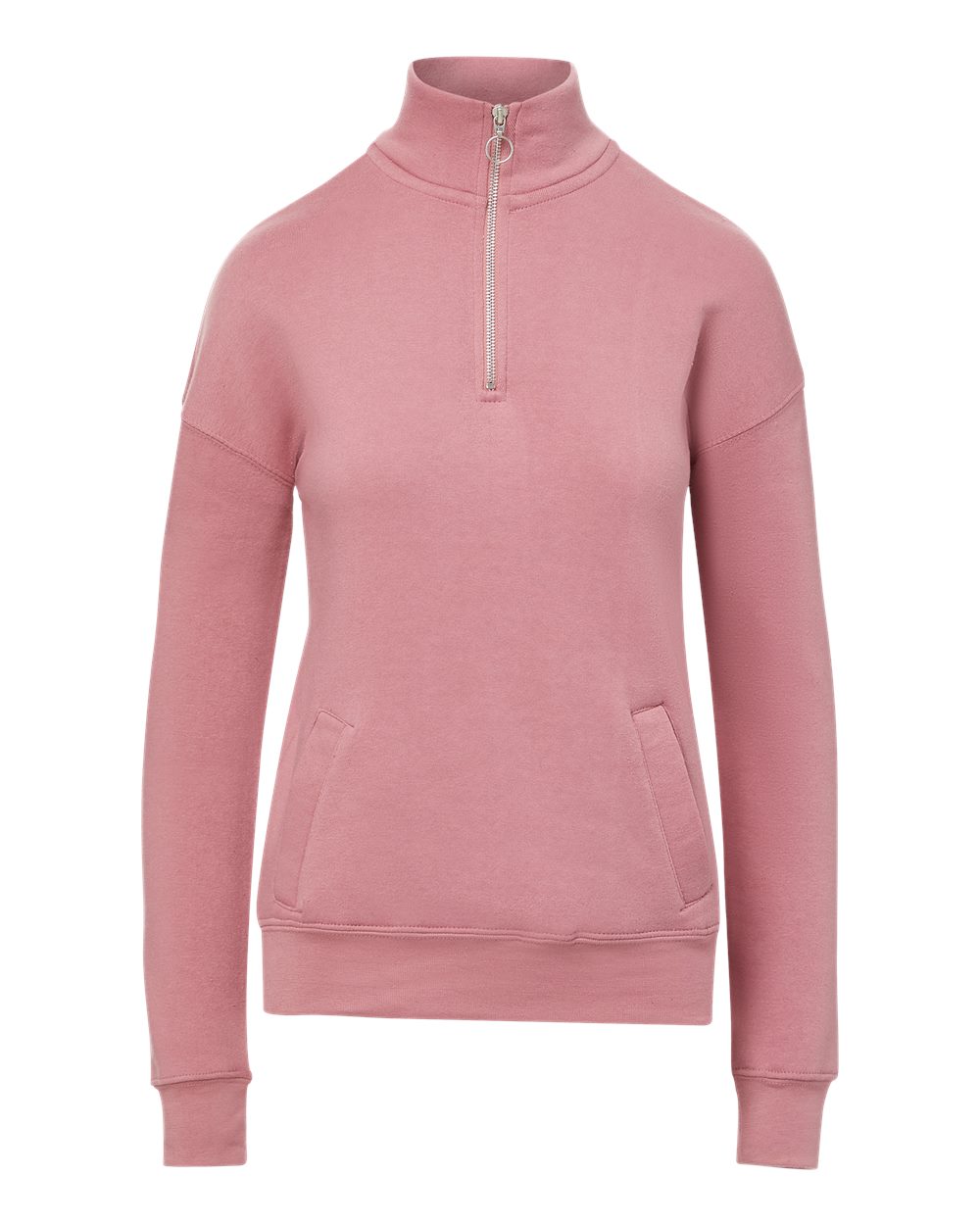 Front View of Orchid Ice Women's Cloud Fleece Quarter-Zip Sweatshirt - W20189