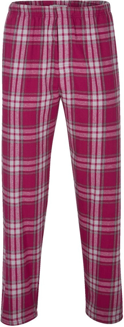 Front View of Orchid Metro Plaid Harley Flannel Pants - BM6624