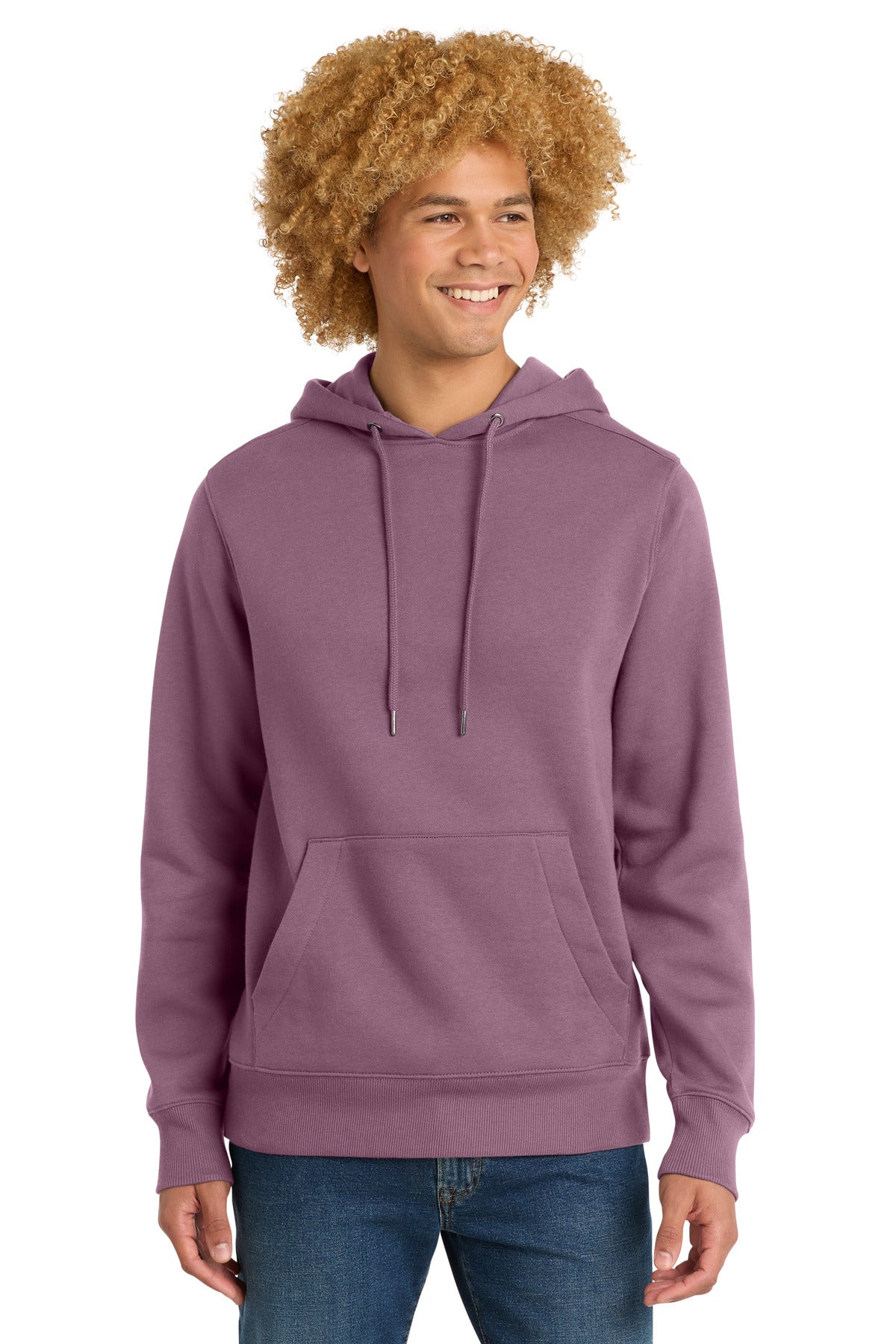 Front View of OrchidHaze District Perfect Weight Fleece Hoodie DT1101