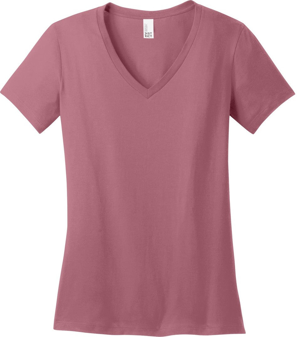 Front View of OrchidHaze District - Women's Perfect Weight V-Neck Tee. DM1170L
