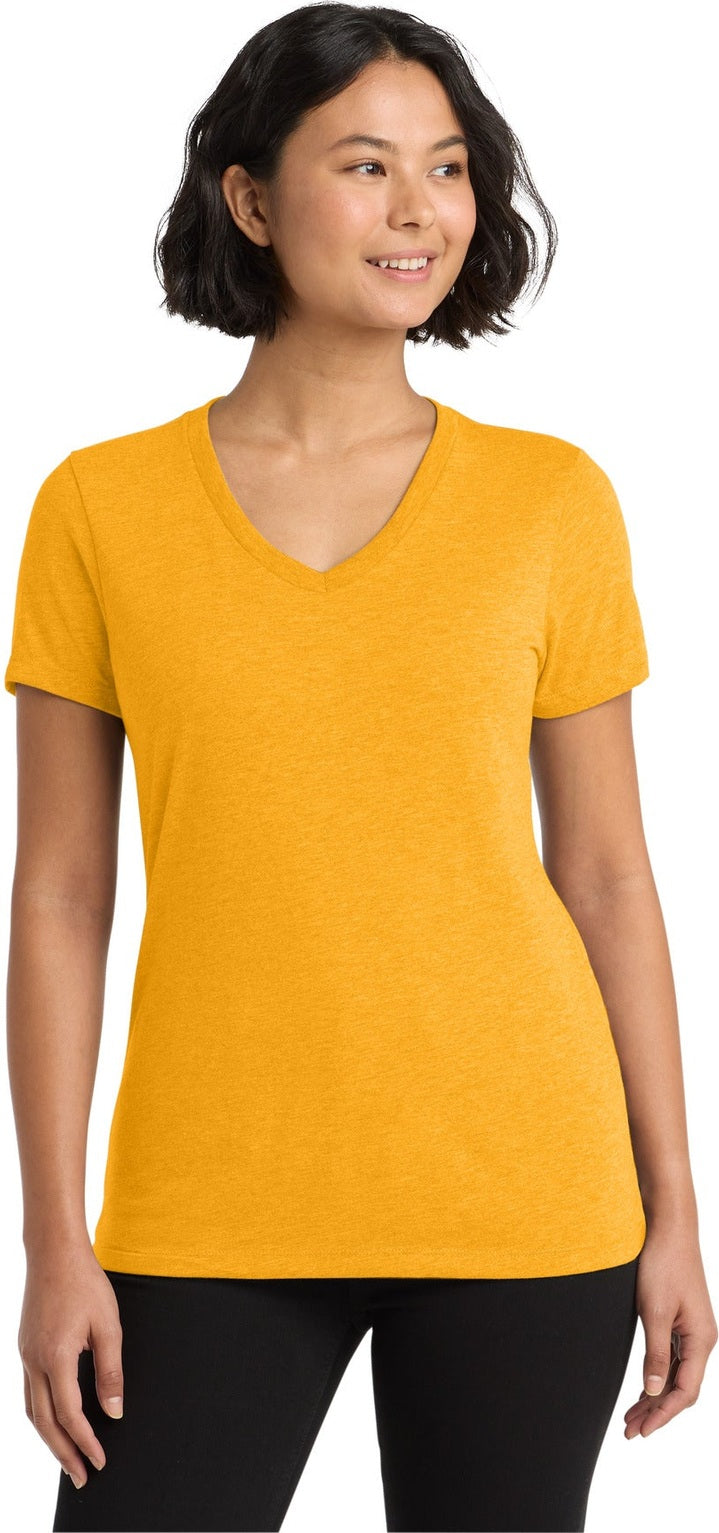 Front View of OrngUFancy Allmade Women's Tri-Blend V-Neck Tee AL2018