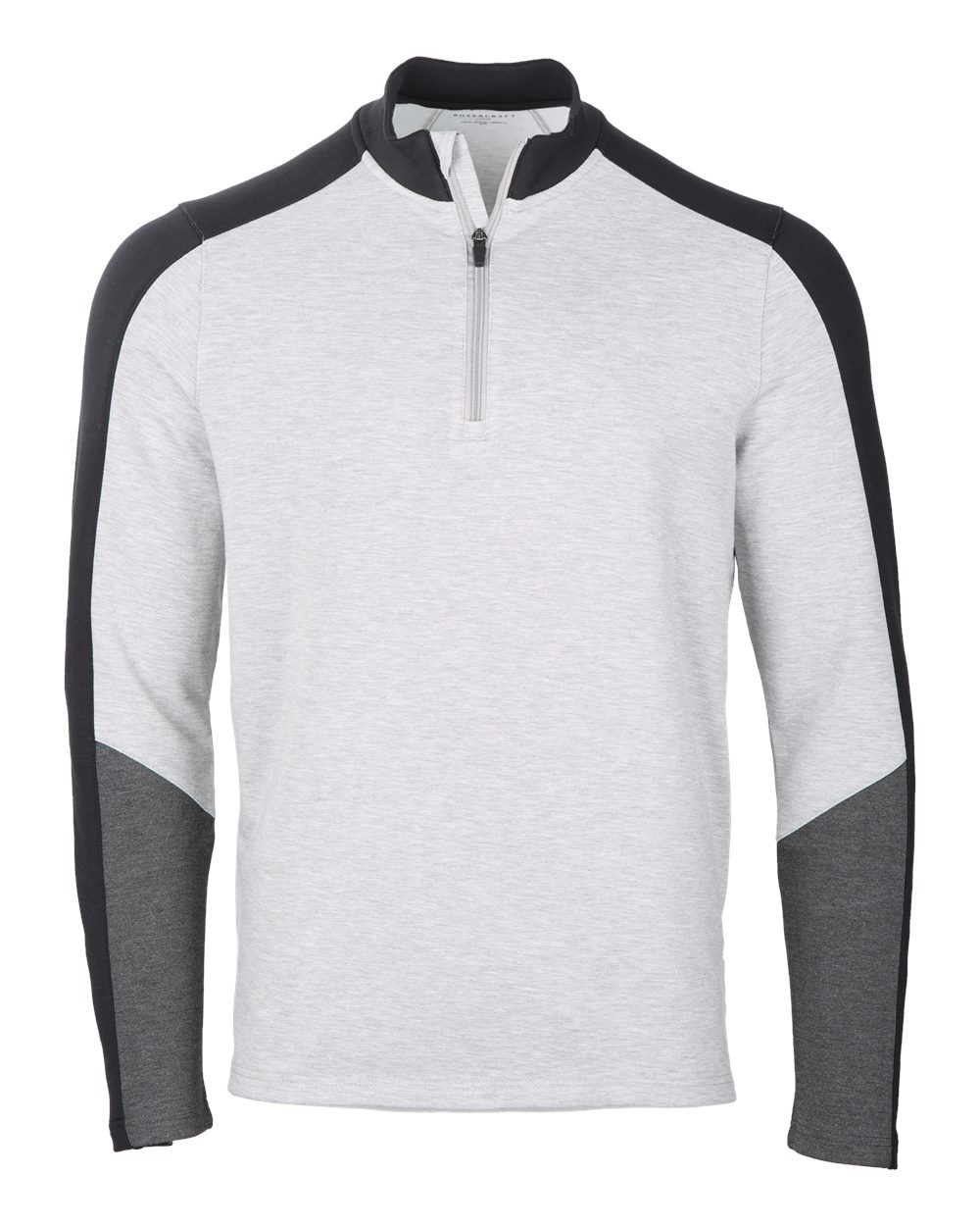 Front View of Oxford/ Black/ Charcoal Heather Perfect Quarter-Zip Pullover - BM5203