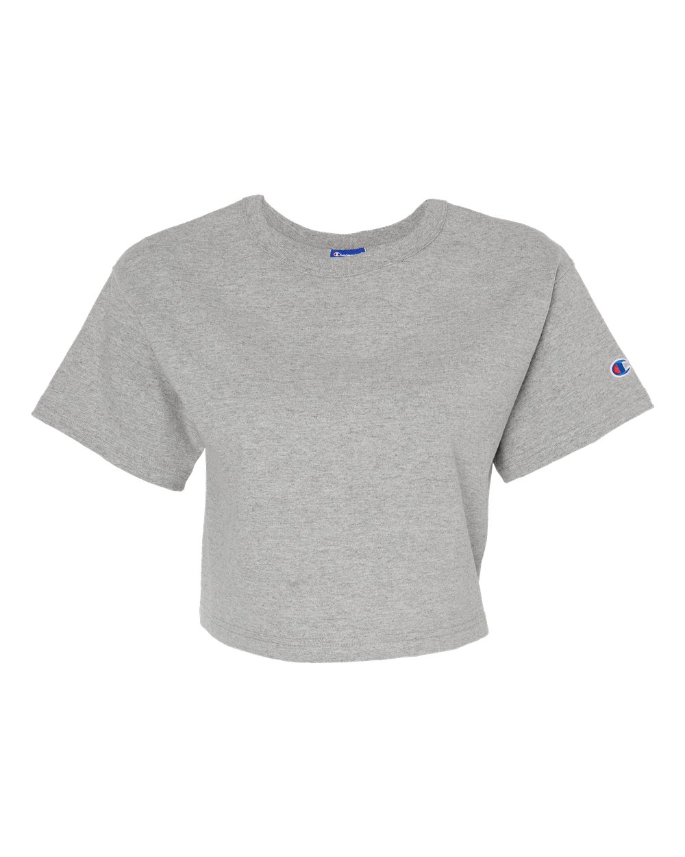Front View of Oxford Grey Women's Heritage Jersey Crop T-Shirt - T453W