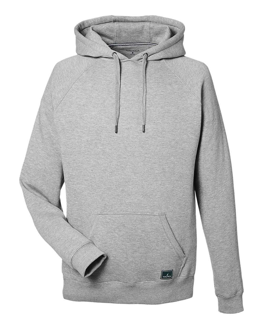 Front View of Oxford Heather Anchor Fleece Hooded Sweatshirt - N17199