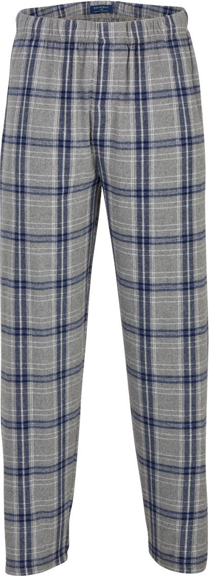 Front View of Oxford Heather/ Navy Kingston Harley Flannel Pants - BM6624