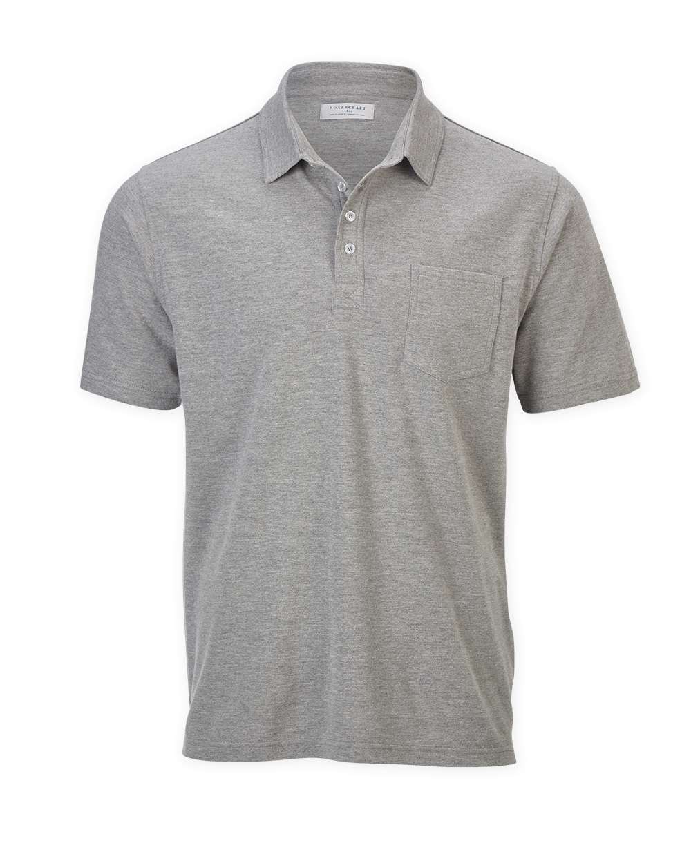 Front View of Oxford Heather Pique Polo - BM2301