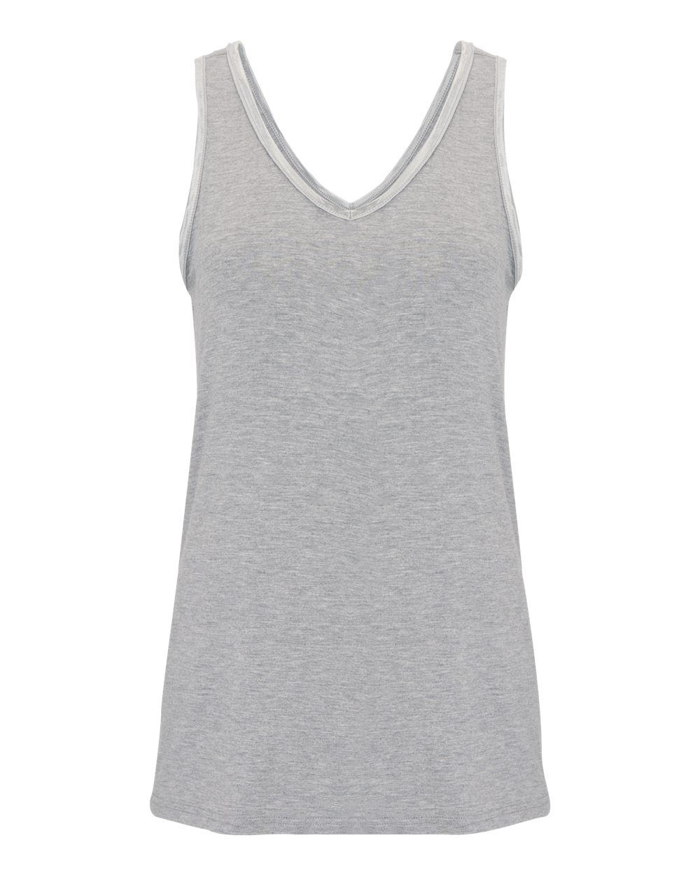 Front View of Oxford Heather Women&#39;s Bamboo V-Neck Tank Top - BW2504