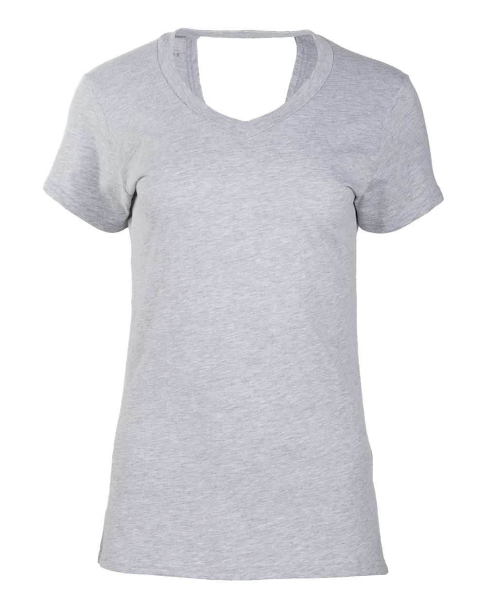 Front View of Oxford Heather Women's Bella Crossback T-Shirt - BW2405