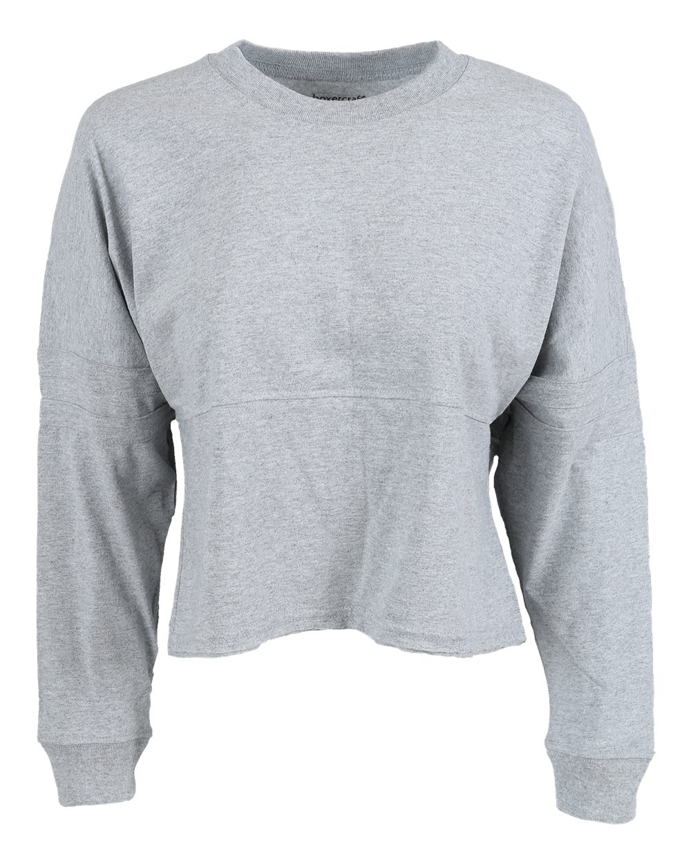 Front View of Oxford Heather Women's Crop Retro Jesery - BW3515