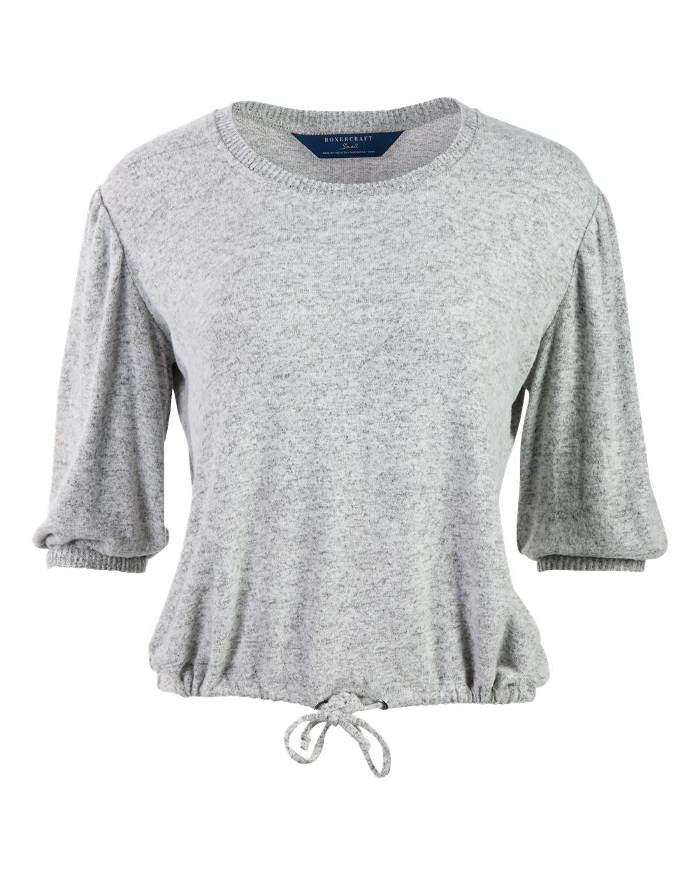 Front View of Oxford Heather Women&#39;s Cuddle Puff Sleeve - BW1101