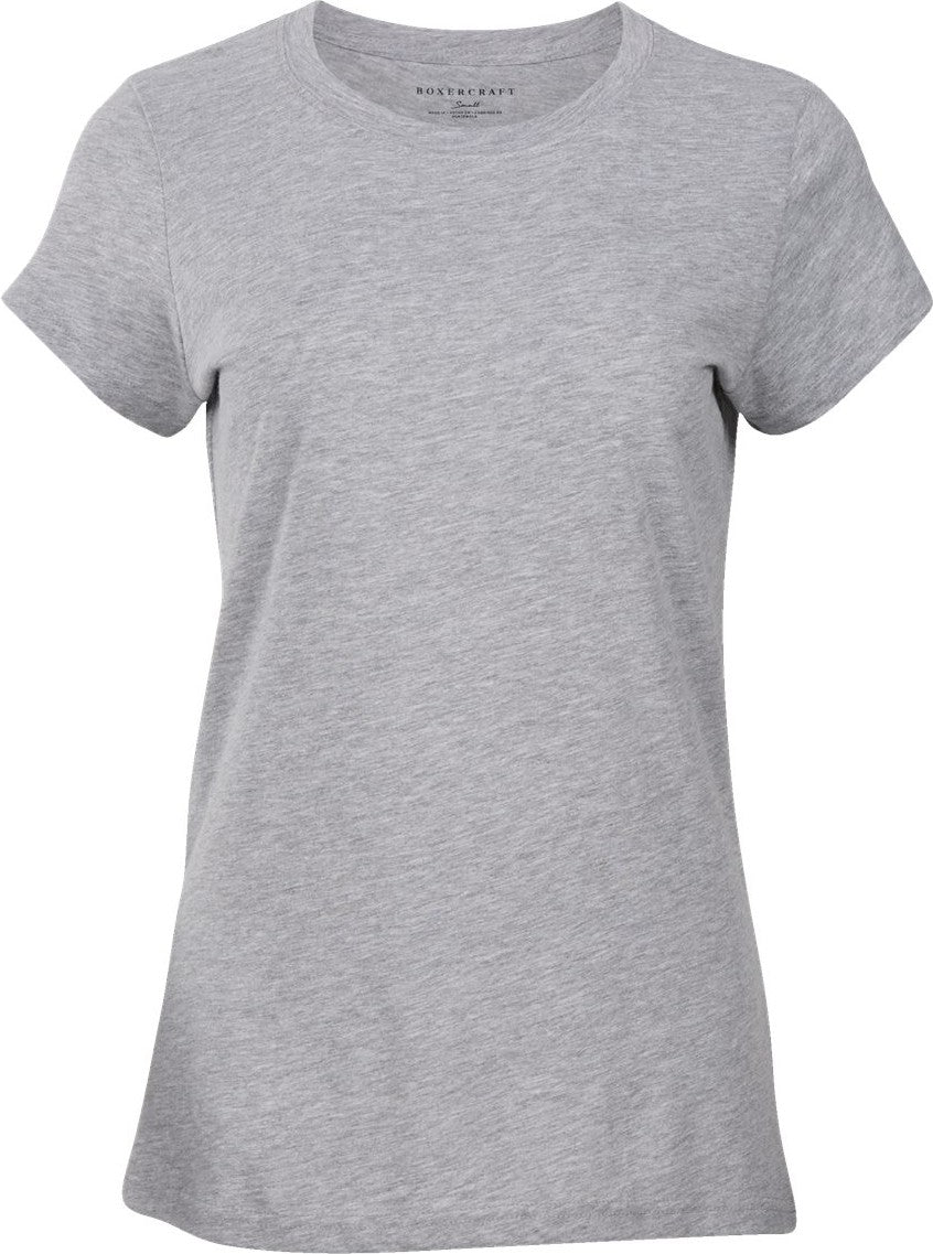 Front View of Oxford Heather Women's Essential T-shirt - BW2104