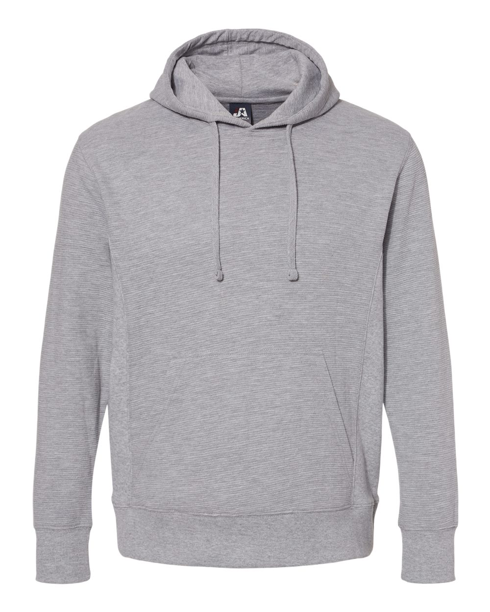Front View of Oxford Ripple Fleece Hooded Sweatshirt - 8706