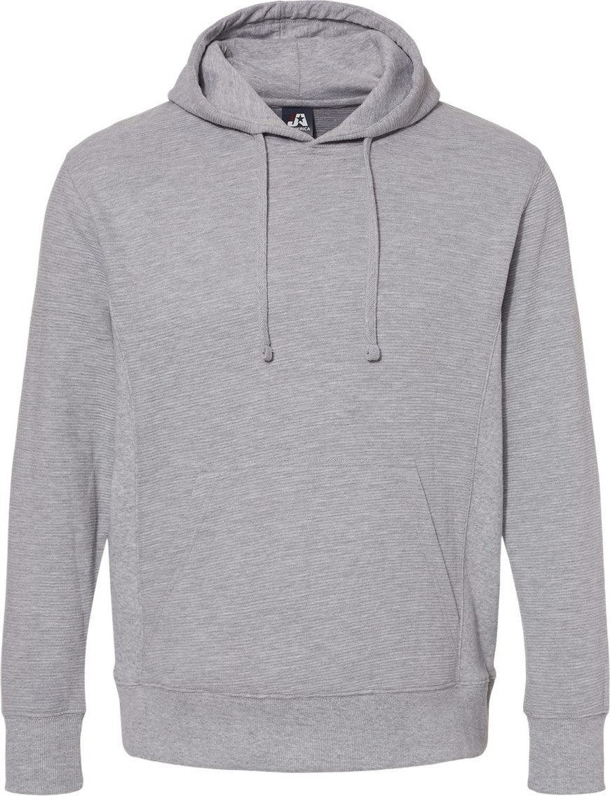 Front View of Oxford Ripple Fleece Hooded Sweatshirt - 8706