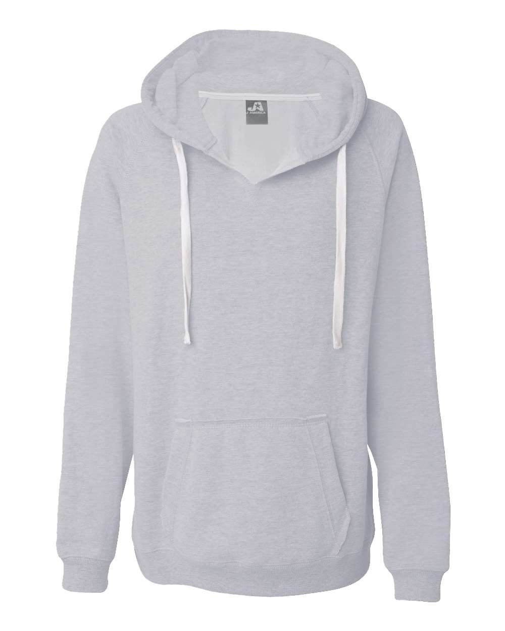 Front View of Oxford Women's Sueded V-Neck Hooded Sweatshirt - 8836