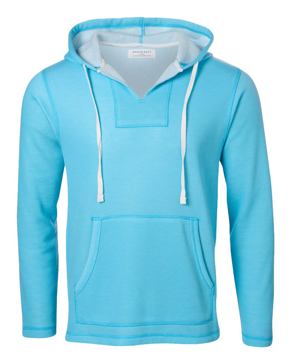 Front View of Pacific Blue Heather Baja Pullover - BM5301