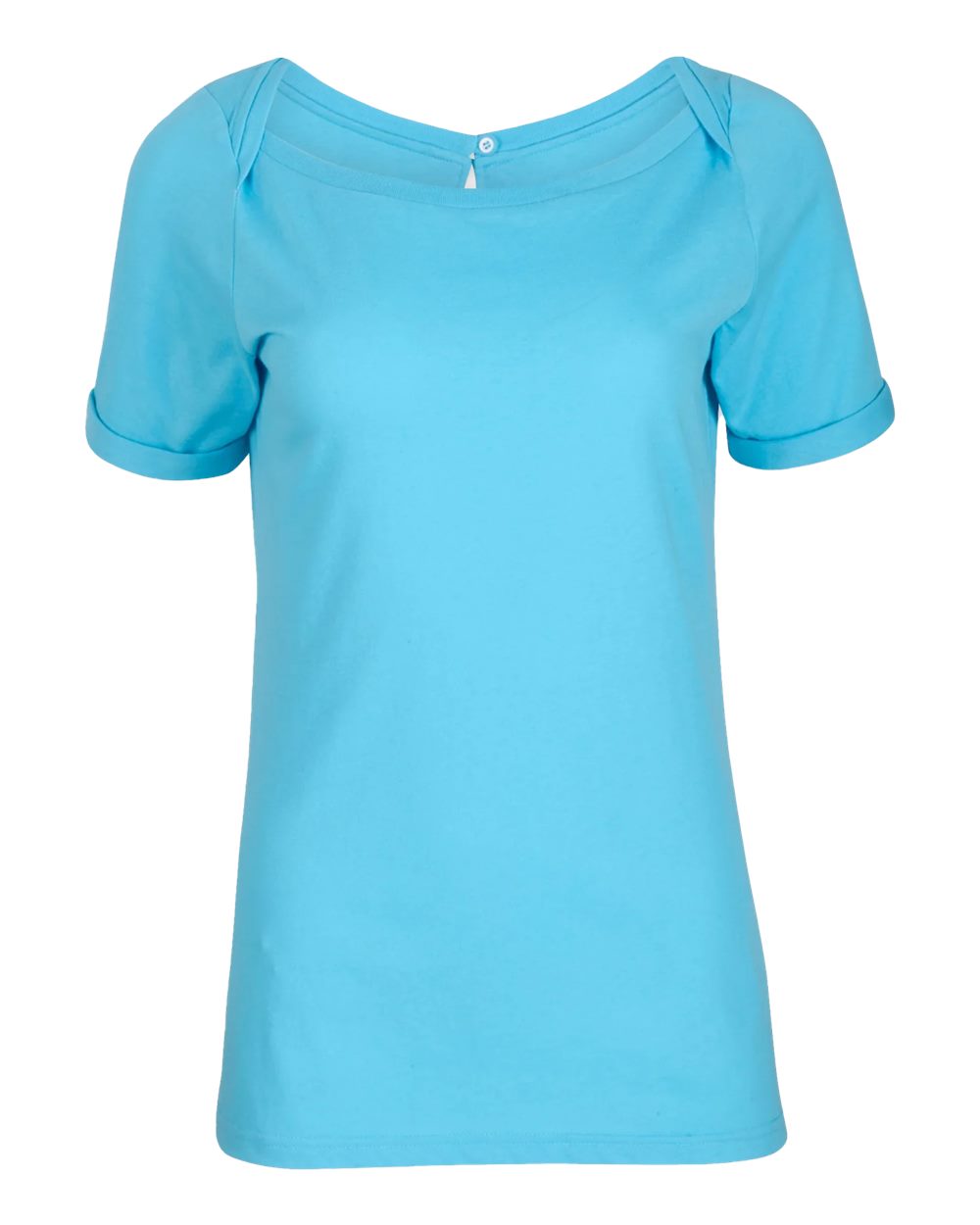 Front View of Pacific Blue Women's Carefree T-shirt - BW2404