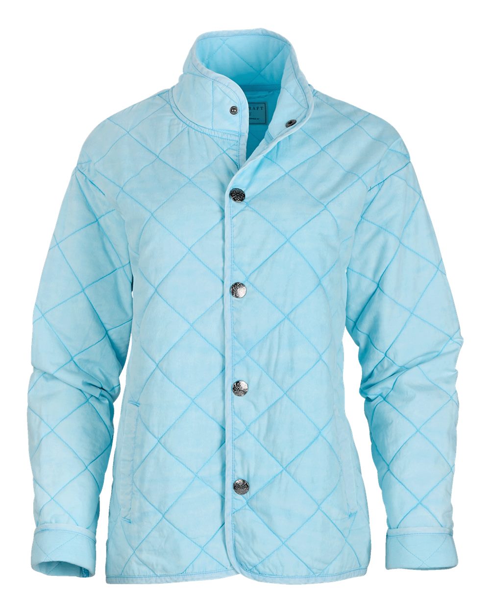Front View of Pacific Blue Women's Quilted Market Jacket - BW8102