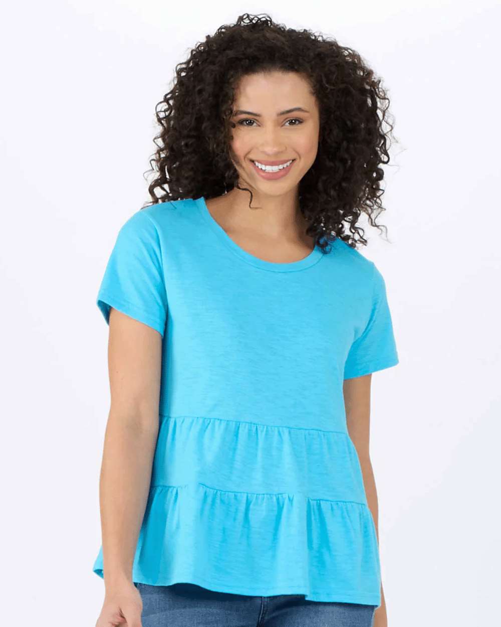 Front View of Pacific Blue Women's Willow T-Shirt - BW2401