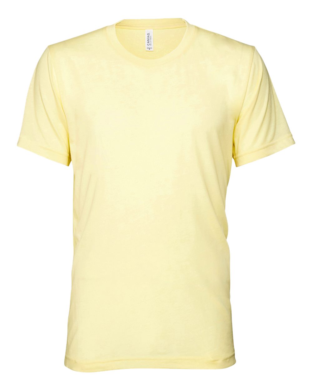 Front View of Pale Yellow Triblend Triblend Tee - 3413