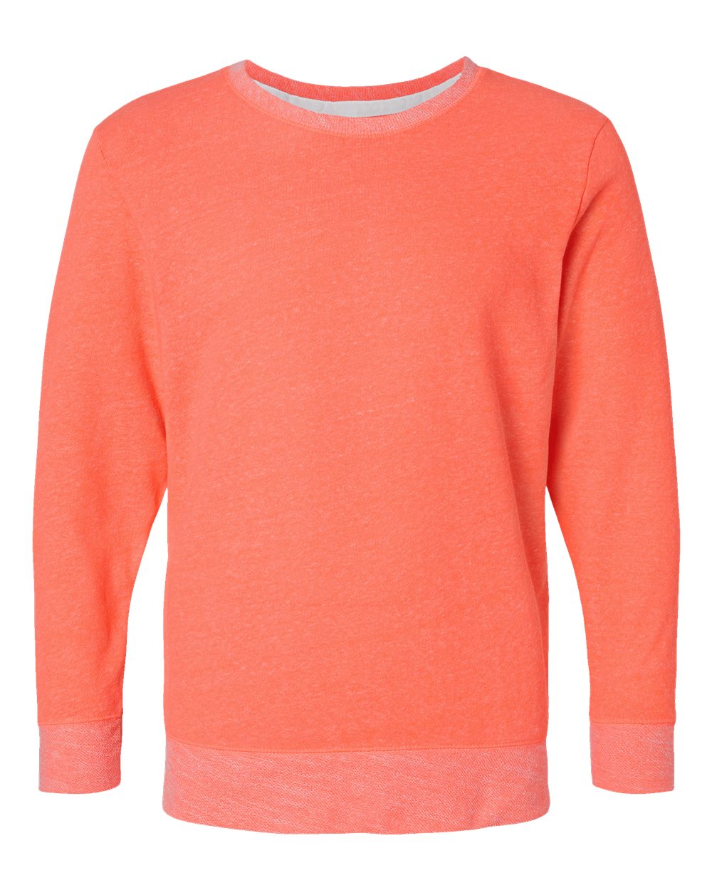 Front View of Papaya Melange Harborside Mélange French Terry Pullover - 6965