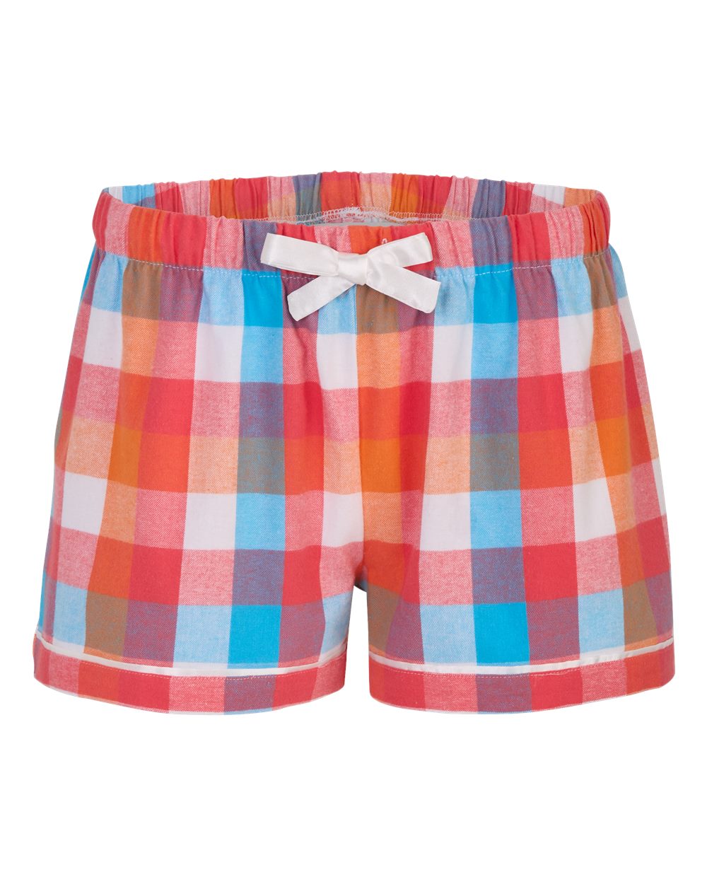 Front View of Paradise Buffalo Check Women's Flannel Shorts - BW6501