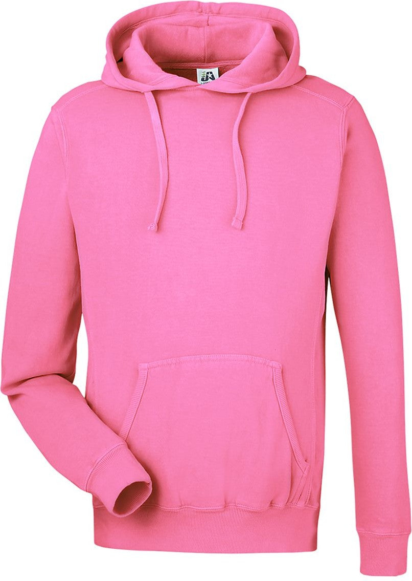 Front View of Paradise Pink Pigment-Dyed Fleece Hooded Sweatshirt - 8730