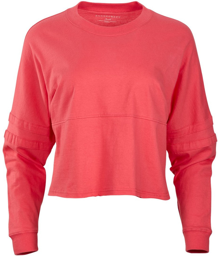 Front View of Paradise Women's Crop Retro Jesery - BW3515