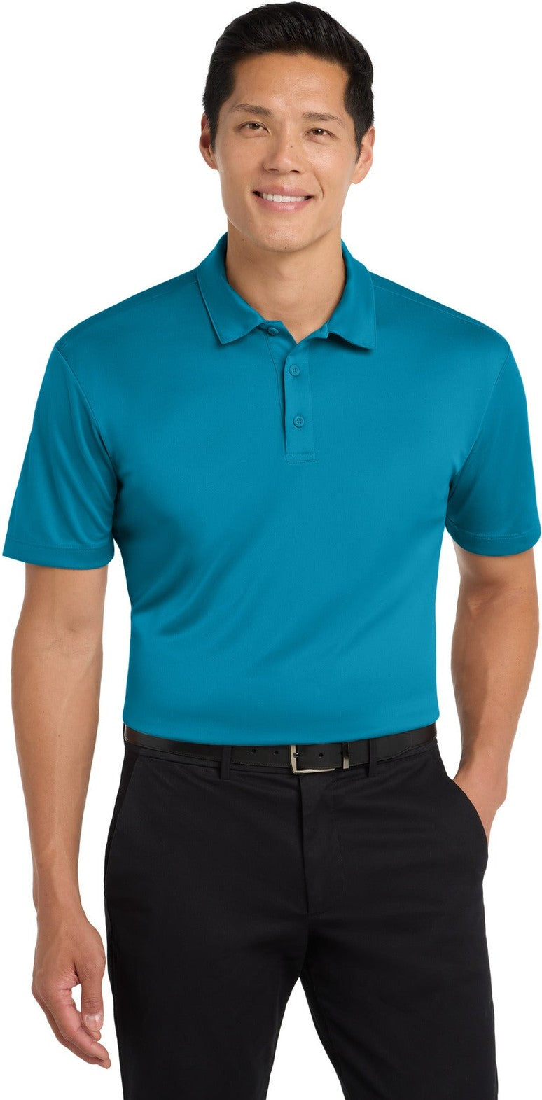 Front View of ParcelBlue Port Authority Silk Touch Performance Polo. K540