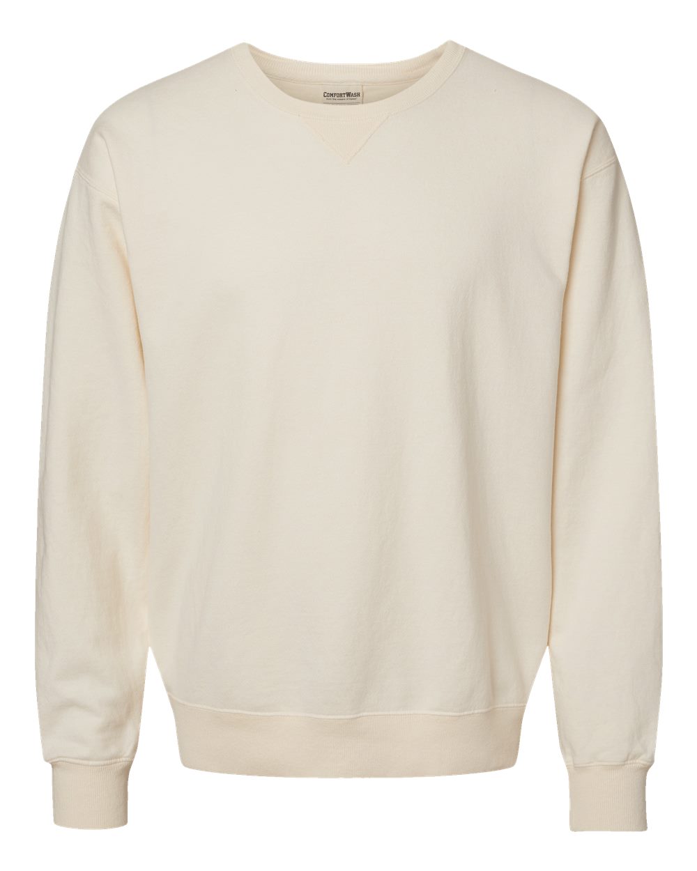 Front View of Parchment Garment-Dyed Crewneck Sweatshirt - GDH400