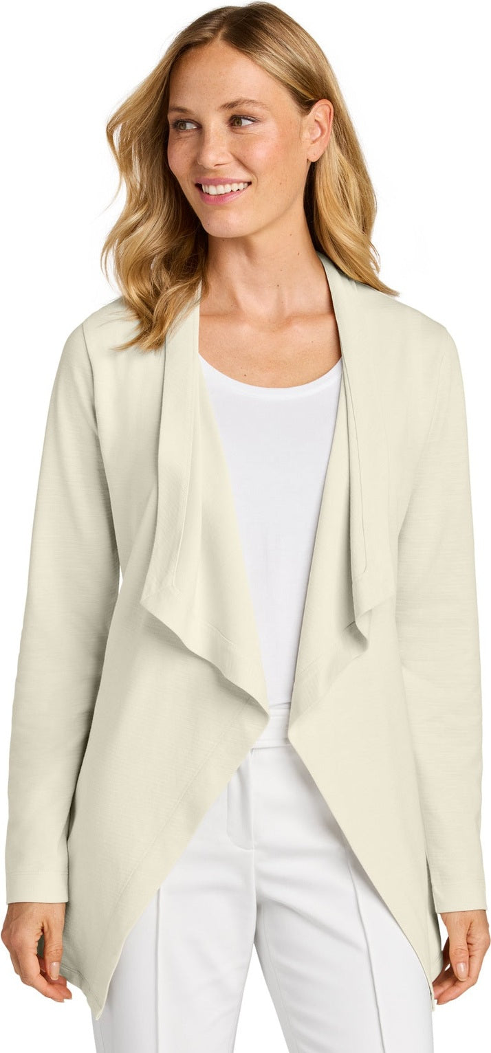 Front View of Parchment Port Authority Women's Breakwater Open Cardigan LK820