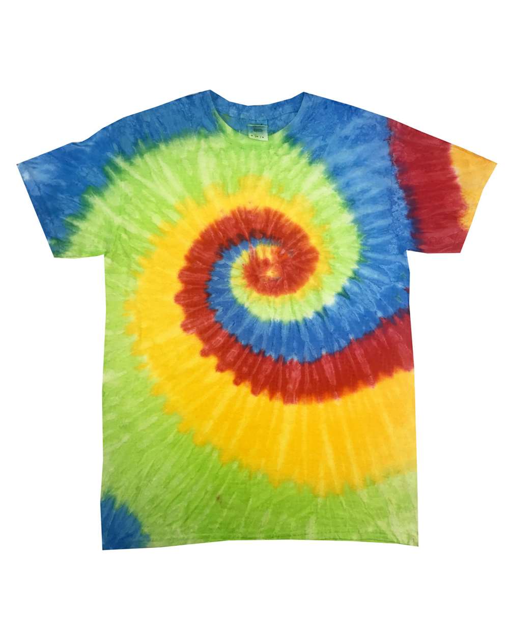 Front View of Pastel Neon Youth Multi-Color Tie-Dyed T-Shirt - CD1000Y