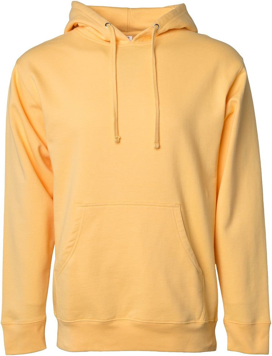 Front View of Peach Midweight Hooded Sweatshirt - SS4500
