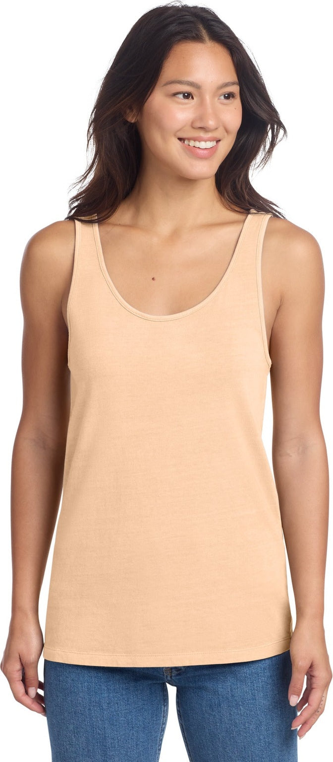 Front View of Peach Port & Co Women's Beach Wash Garment-Dyed Tank LPC099TT